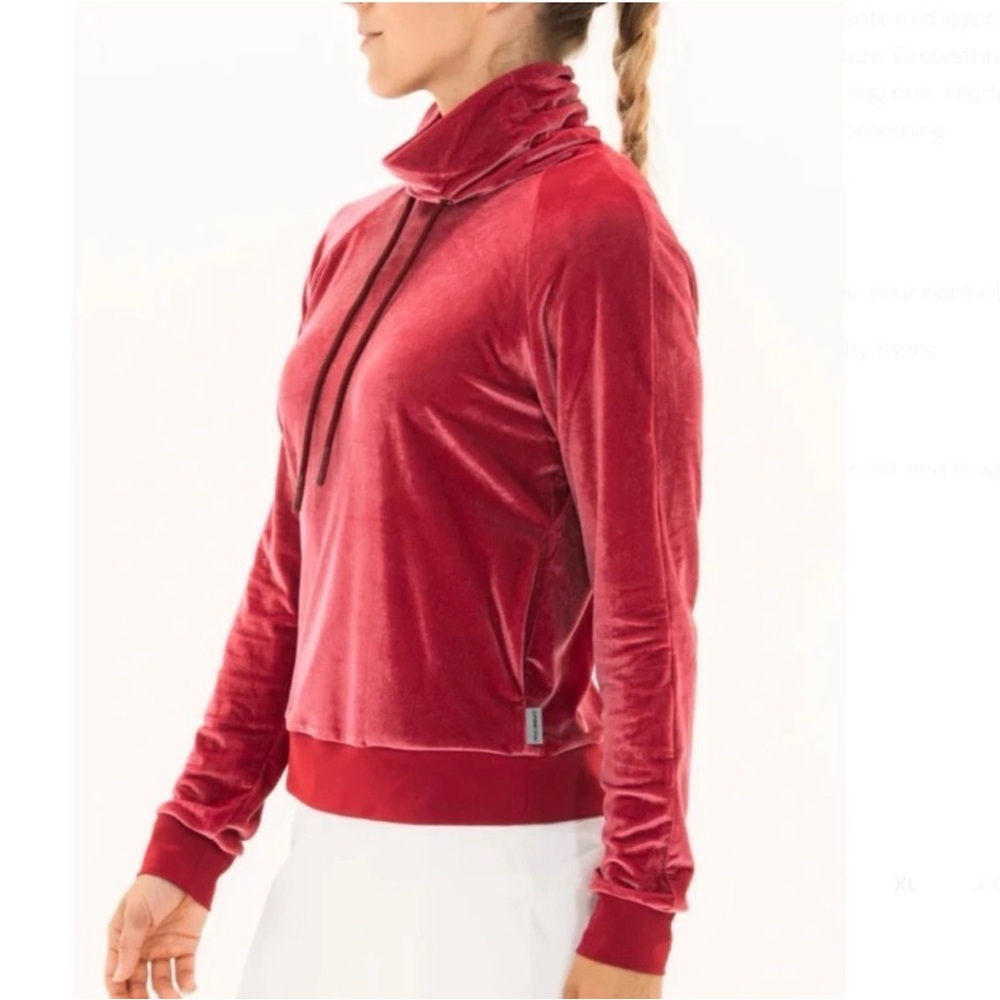 FORAY GOLF LPGA Velvet Funnel Neck in Rosewood SZ XS